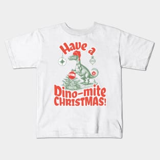 Christmas Dinosaur Kids T-Shirt